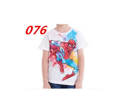 Cartoon Print Short Sleeve: Captain America, Spider-Man, Batman