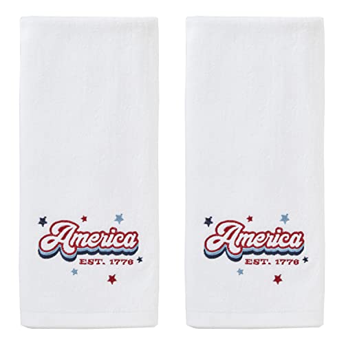 SKL Home Patriotic 4th of July Retro America Americana Hand Towel (2-Pack)